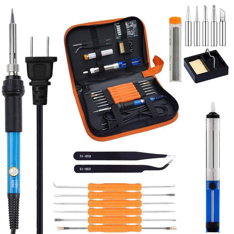 Full Set 60W 110V/220V Electric Soldering Iron Kit with Adjustable Temperature Welding Iron Electronic Repair Tool ► Photo 1/6