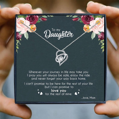 Girl Necklaces for Daughter Mother Gifts Heart Pendant Necklace Jewelry Women Choker Necklaces Pendants Collares Bijoux Birthday ► Photo 1/6