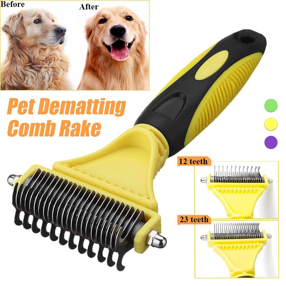 Pet Dog Hair Fur Shedding Blade Trimmer Grooming Rake Dematting Puppy Comb Brush