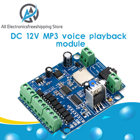 DC 12V MP3 Voice playback module Voice broadcast Alarm prompter trigger multi mode ► Photo 1/6