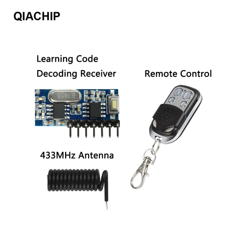 QIACHIP 433mhz RF Relay Receiver Module Wireless 4 CH Output With Learning Button and 433 Mhz RF Remote Controls Transmitter Diy ► Photo 1/6
