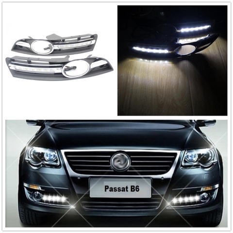 Pair LED DRL For VW Passat B6 2006 2007 2008 2009 2010 2011 Car-styling LED DRL Daytime Running Light Waterproof  With Harness ► Photo 1/6