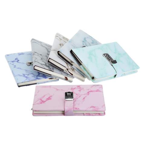 Notebook Paper Vintage Leather Marbling Diary Journal with Combination Password Lock Code Notebook School Office Stationery ► Photo 1/6