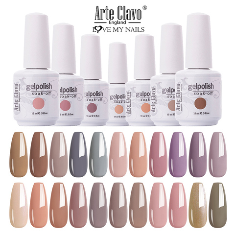 Arte Clavo 15ml Red Pink Nude Colors Gel Varnish Soak Off UV Gel Nail Polish Lakiery Hybrydowe Polish Gellack Nails Art Manicure ► Photo 1/6