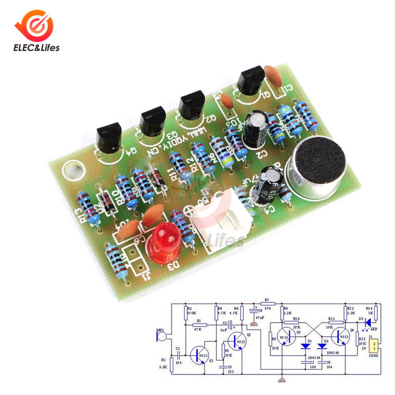 DIY Clap Acoustic Control Switch Module Suite Circuit Electronic PCB Kit Arduino 