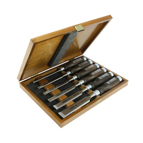 6pcs/set Narex 6-piece Chrome chisel MHeavy-duty beveled chisel set including wooden box ► Photo 1/6