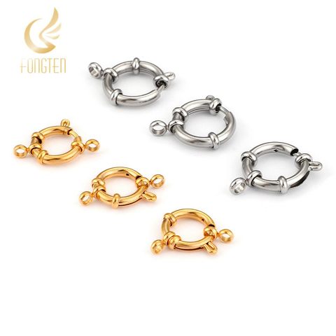 5pcs/lot Spring Ring Clasp With Open Jump Ring Stainless Steel S Accessories For Jewelry DIY Findings Components ► Photo 1/6