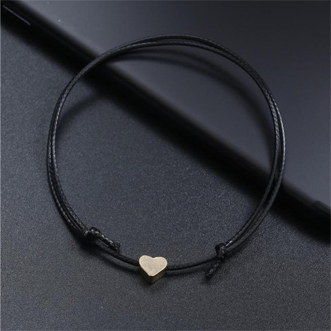 2022 new fashion Simple Love Heart Bracelet For Women Men Cute Lovely WAX Rope Bracelet Wholesale ► Photo 1/6