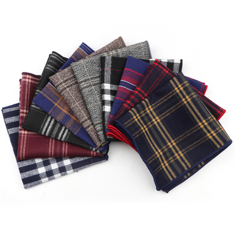 Striped Handkerchief Scarves Vintage Cotton Hankies Men's Pocket Square Handkerchiefs 23*23cm Length ► Photo 1/5