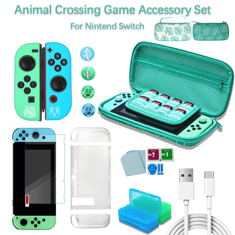 Animal Crossing Game Accessories Kit For Nintendo Switch Carrying Storage Case Screen Protector Joy-Con Protective Cover ► Photo 1/6