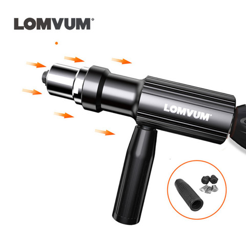 LOMVUM Electric Rivet Gun Riveting Adapter  for Electric Cordless Drill Riveter Gun with Handle Nail Gun Aluminum Rivet Nut Guns ► Photo 1/5