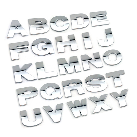 DIY 50mm high big plastic 3d chrome letters self adhesive Alphabet car stickers auto sign Car accessories Decoration ► Photo 1/6