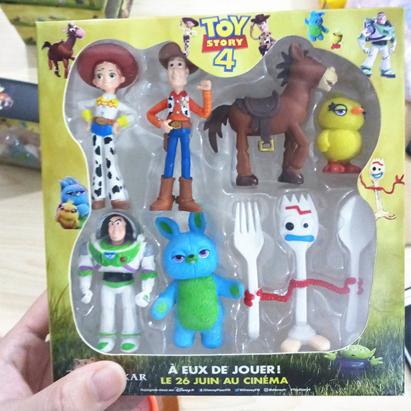 7pcs/set Toy Story 4 Action Figure Buzz LightYear Woody Jessie Toy Birthday Gift