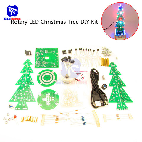 diymore Solderless Music Playing Rotary / IR Remote Control Flash RGB LED 3D Christmas Tree Module Electronic DIY Learning Kit ► Photo 1/6