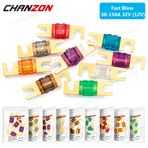 5pcs Mini ANL Auto Fuse Electric AFS 30A 40A 50A 60A 70A 80A 100A 125A 150A 5V 12V 24V 32V Fast Blow Blo Cutoff Car Fusee ► Photo 1/6