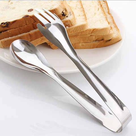 Stainless Steel Food Clip Spoon Fork Tongs Salad Clip Party Pastry Buffet Pliers Kitchen Accessories ► Photo 1/6