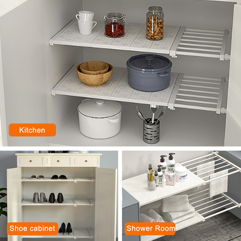 Adjustable Closet Organizer Storage Shelf Wall Mounted Kitchen