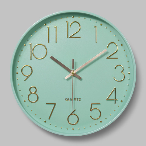 12 inch Mint Green Nordic Wall Clock Minimalist Thick Border 3D Clocks Reloj de pared Home Decor Decorations for Youth Room ► Photo 1/6