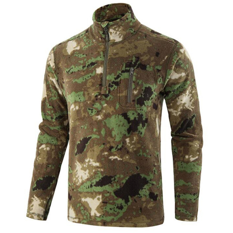 ESDY Outdoor Fleece Warm Tshirt Men Autumn Winter Camouflage Sports Military Training Army Tactical T Shirts camisas masculinas ► Photo 1/6