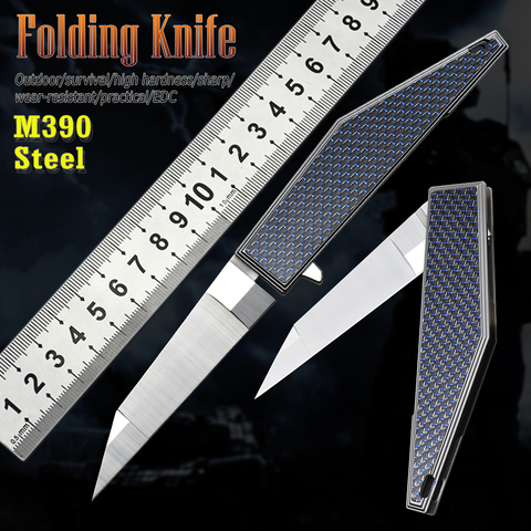 LUOKESI M390 Folding Blade Portable Pocket Carbon Fiber Handle Tactical Camping Hunting Knife Slicing Knife Outdoor Tool EDC ► Photo 1/6