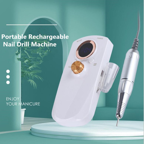 2022 Portable Rechargeable Nail Drill Machine 35000RPM Manicure Machine Electric Nail File Nail Art Tools Set for Nail Drill bit ► Photo 1/6