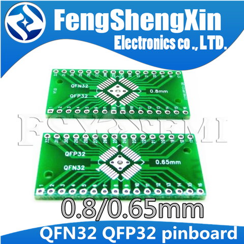 10PCS  pinboard QFN32 QFP32 Converter DIP Adapter PCB 0.8/0.65mm Pitch Universal Board Transfer Board ► Photo 1/1