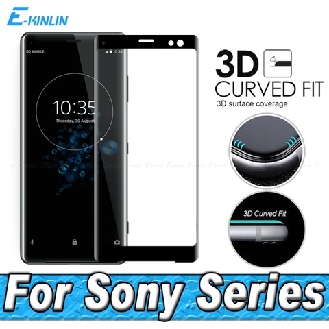 3D Curved Full Cover Tempered Glass For Sony Xperia XA2 XA1 Plus Ultra XZ1 XZ2 Compact Premium XZ3 Screen Protector Film ► Photo 1/6