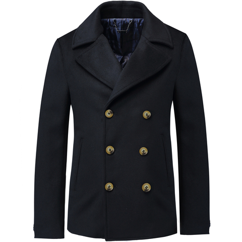 Men's coat business double-breasted suit 2022 autumn and winter warm slim lapel short woolen jacket ► Photo 1/6