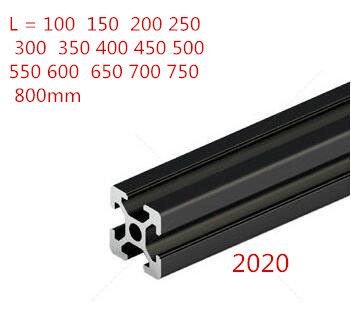 1PC BLACK 2022 European Standard Anodized Aluminum Profile Extrusion 100-800mm Length Linear Rail for CNC 3D Printer ► Photo 1/5