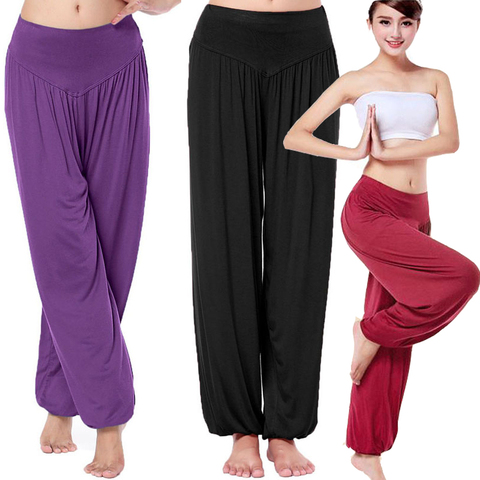 Loose Women Long Pants Harem Yuga Modal Dancing Trouses Casual Hippy Baggy Wide Belly Dance Comfy Boho Pants 16 colors ► Photo 1/6