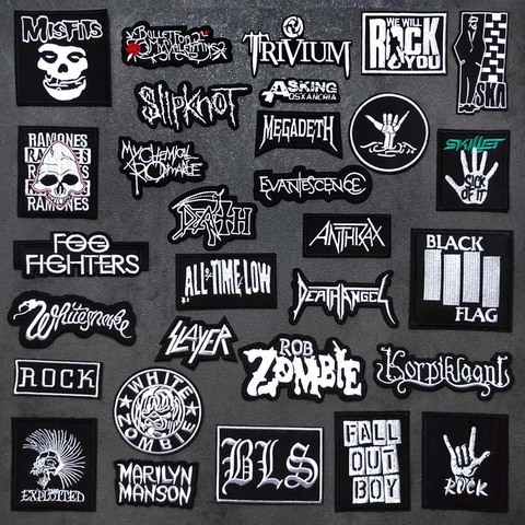 ROCK BAND PUNK DIY Embroidery Badge Applique Clothes Ironing Clothing Sewing Supplies Decorative Badges Classic MUSIC ► Photo 1/6
