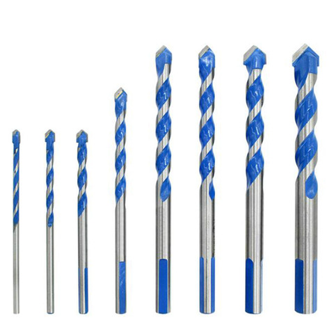 1PCS Blue 3mm to 12mm 8mm Multifunctional Glass Drill Bit Twist Spade Drill Triangle Bits For Ceramic Tile Concrete Glass Marble ► Photo 1/6