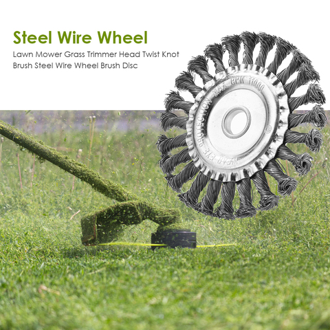 100/115/125mm Steel Wire Wheel Brush Disc Lawn Mower Grass Trimmer Head Brushcutter Grass Cutting Rusting Dust Removal Plate ► Photo 1/6