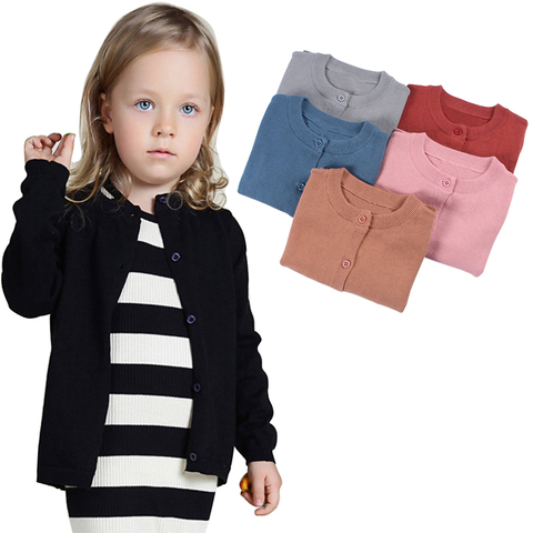 School Spring Autumn Kids Baby Cotton Knit Sweater Candy Color Cardigan Solid Color Cardigan Children's Sweater 1-7Y ► Photo 1/6