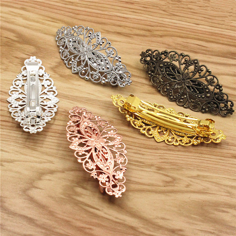 Copper Fashion Hair Snap Clips Accessories flower Women Hairgrips Barrettes Head Hairpins Headdress Length 80mm 1PC K06214 ► Photo 1/4