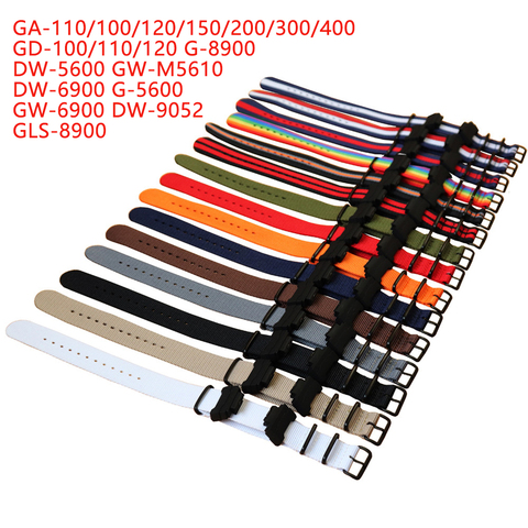 Nylon Canvas Watchband for Casio G-Shock GA-110/100/120/150/200/300/400 GD-100/110/120 DW-5600 DW-6900 Strap Bracelet Wrist Band ► Photo 1/6