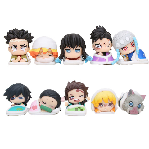 Buy Online 5pcs Set Demon Slayer Kimetsu No Yaiba Kamado Tanjirou Nezuko Zenitsu Giyuu Inosuke Zenitsu Sleeping Ver Action Figure Model Toy Alitools