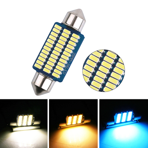 2pcs high bright c5w c10w 6000k festoon car led 31mm 36mm 39mm 41mm interior reading lamp for auto dome bulb 12v warm white blue ► Photo 1/6