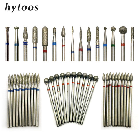HYTOOS 10pcs/Set Nail Drill Bits Diamond Cutters for Manicure Cuticle Burr Milling Cutter for Pedicure Nails Accessories Tools ► Photo 1/6