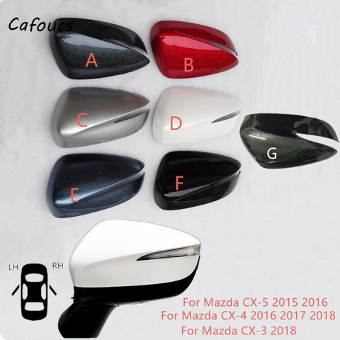Cafoucs Side Rearview Mirror Cover Cap Door Mirror Shell For Mazda CX-3 CX-4 CX-5 Accessories ► Photo 1/1