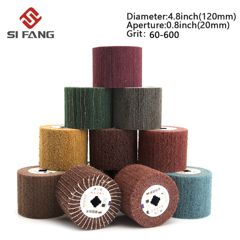 Non-woven Nylon Abrasive Flap Wheel Brush Wire Drawing Polishing Burnishing Drum  Wheel for Stainless Steel ► Photo 1/6