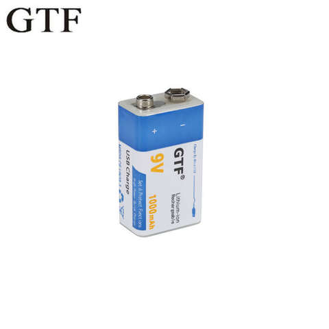 GTF USB 9V 1000mAh Li-ion Rechargeable Battery USB lithium battery for Microphone Toy Remote Control drop shipping ► Photo 1/6