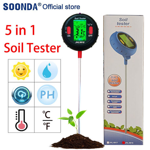5 in 1 household potted pot soil tester pH detector acidity meter illuminance meter temperature hygrometer moisture meter ► Photo 1/6