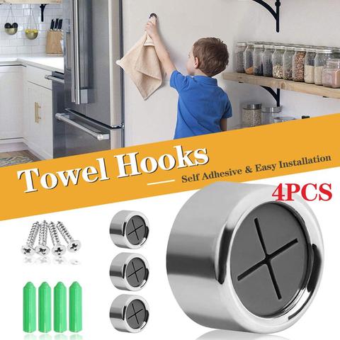 4 Pack Kitchen Towel Hooks，Self Adhesive Towel Hook Towel holder Towel Clip ► Photo 1/6