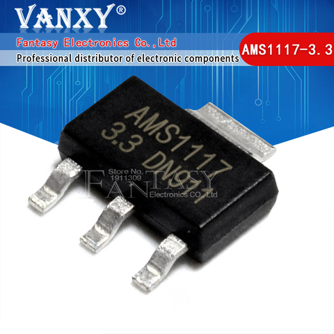 50PCS AMS1117-3.3 SOT223 AMS1117-3.3V SOT-223 VOLTAGE REGULATOR SMD new and original IC ► Photo 1/3