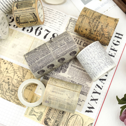 1Pc Travel Series Vintage Map Stamp European Retro Character Decoration Washi Tape DIY Diary Scrapbooking Masking Tape ► Photo 1/5