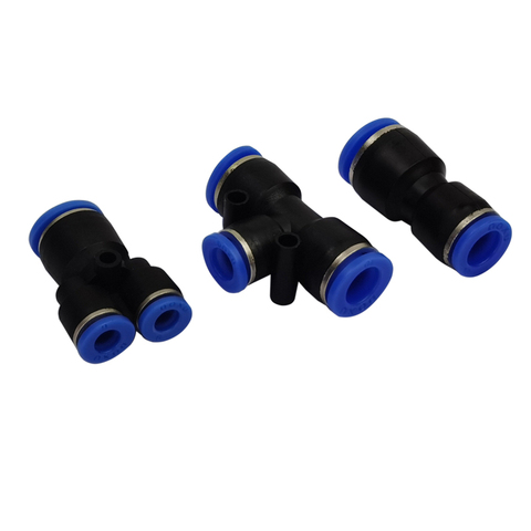 Pneumatic fitting PG/PEG/PW T-type Reducing Tee Straight Through 4 to 12mm plastic hose quick couplings ► Photo 1/6