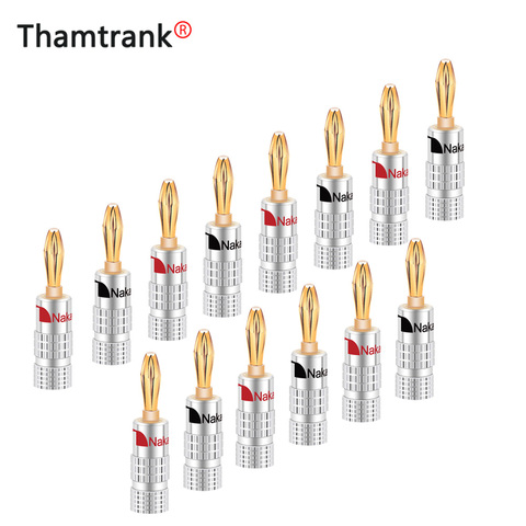 100Pcs/50Pairs High Quality New 24K Gold Nakamichi Speaker Banana Plugs For Video Speaker Connector Black Red Color ► Photo 1/6