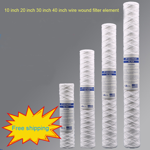 1pcs/1lot 10 inch 20 inch 30 inch 40 inch 1Micron /5Micron PPF Sediment wire wound filter element PP Cotton ► Photo 1/6