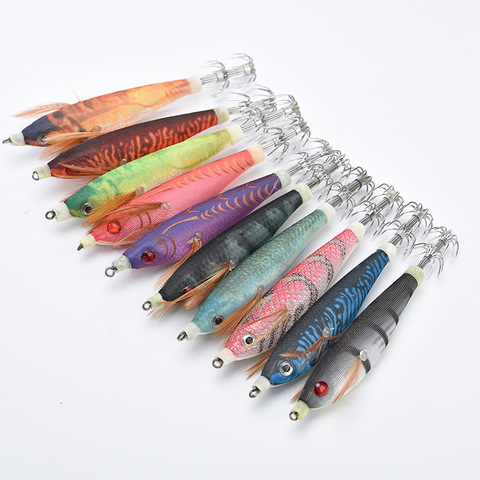 10Pcs Top Quality Body Glow Squid Jigs Fishing Squid Lures Hard fishing Lure 10CM 10G Strong Fishing Hook ► Photo 1/4